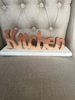 Wooden 'Kitchen' Decorative Sign - Natural Wood